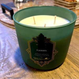Bath and Body Works-Flannel scent-3 Wick Candle-Brand New!!